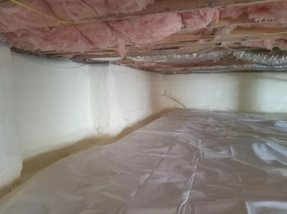 Crawl space encapsulation with closed-cell spray foam for Roof Leak Repair in Litchfield